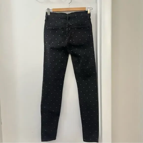 Madewell Black 9 Mid-Rise Skinny Jeans: Metallic Dot Edition